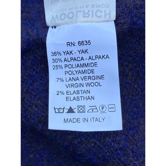 Woolrich John Rich purple grey gold Alpaca Yak Sweater NWT S $295 - Picture 7 of 10